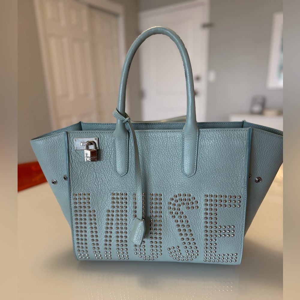 Zadig & Voltaire Light Blue MUSE Studded Satchel